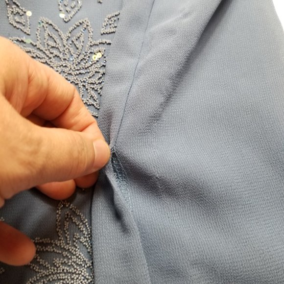 Nina Lee Ladies Blouse with Matching Sheer Jacket 3X Blue Gray - Picture 10 of 14